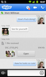 Skype for Android update sends photos, videos